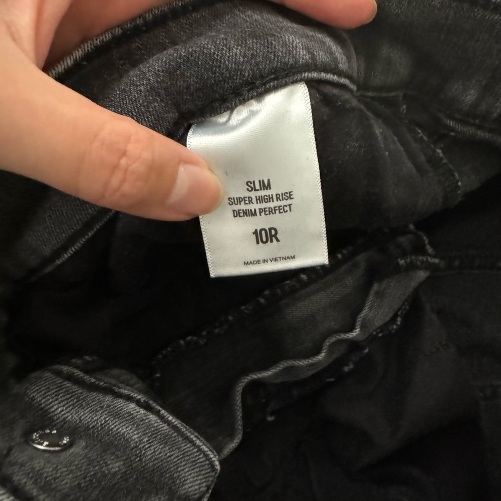 Express super high rise slim straight jeans